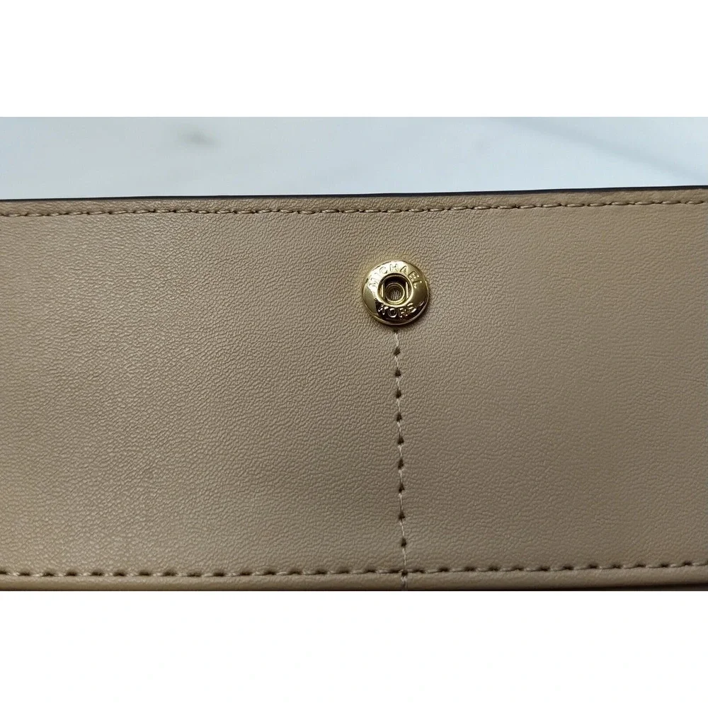 Michael Kors Reed Camel Leather Credit Card Bifold Snap Wallet - NWT $298